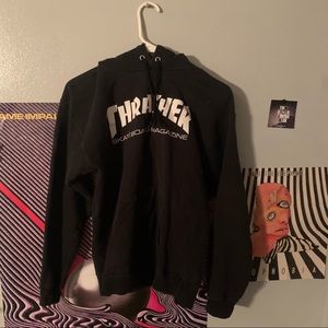 black and white thrasher sweatshirt hoodie